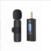 Resim K35 Kablosuz Yaka Mikrofonu Aux Girişli Mini Taşınabilir Mikrofon 