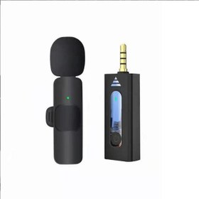 Resim K35 Kablosuz Yaka Mikrofonu Aux Girişli Mini Taşınabilir Mikrofon 