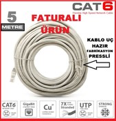 Resim ATAELEKTRONİK Cat6 - 5mt 5 Metre Tv Plus Fiber Adsl Vdsl Modem Bilgisayar Led Tv Ara Ethernet Internet Kablo 