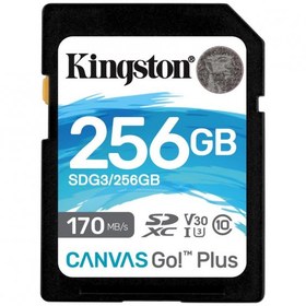 Resim Kingston SDG3-256GB 256GB SDXC Canvas Go Plus 170R C10 UHS-I U3 V30 Hafıza Kartı 