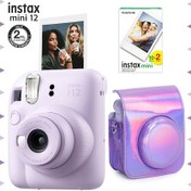 Resim Fujifilm Instax Mini 12 Fotoğraf Makinesi + 20'li Film + Parlak Kılıf Lila 