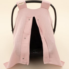 Resim Puset Örtüsü - Tek Taraflı - Pudra Muslin 