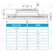 Resim Fren Diski Corolla 06-13 Dizel D4d / Aurıs 07-13 / Rav4 00-05 Benzinli Ön Havalı 4351202180 1 Adet 