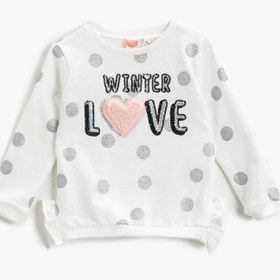 Resim Kız Bebek Pamuklu Sweatshirt Sim Baskılı Yazılı 