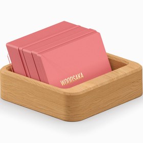 Resim Woodsaka Gobi Kartvizitlik - Küçük - Tekli | Meşe Ağacından Masaüstü Kartvizit Kutusu | 