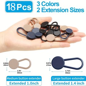 Resim 18 adet "Easy Adjust" Dikişsiz Kot Bel Uzatıcı - Ayarlanabilir Pantolon Tokası Genişletici, 1 ila 3.56 cm ekler, Tüm Boyutlar İçin Uygun, Kahverengi, Mavi ve Siyah Seçenekleri Mevcuttur 