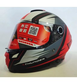 Resim mt Kask mt Thunder 4sv Pental B5 Mat Red Grey - Iç Güneş Vizörlü 