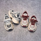 Resim 1 Çift Vintage Tarzı Genç Sneaker, Nefes Alabilen File Kumaş Üst, TPR Taban, Yuvarlak Burun, Düşük Üst Tasarım, Erkek ve Kız Çocukları için Cırt Cırt Kapatma, Bahar/Sonbahar Sezonu için Günlük Spor Ayakkabılar, Sevimli Ayakkabılar 