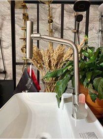 Resim İsaoğlu Yapı Inox Oynar Başlıklı Mutfak Bataryası Uzayan Evye Musluğu Teleskopik Hareketli Batarya Inox 