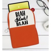 Resim Bk Gift Blah Blah Blah Tasarımlı Taşınabilir Koruyucu Tablet Kılıfı & Organizer Çanta - Turuncu-1 