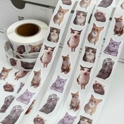 Resim 1000 Adet Kedi İfadeleri Paketi Etiketler Rulo, Kendinden Yapışkanlı Hayvan Etiketleri - El Yapımı Kitapçıklar, Su Şişeleri, Cep Telefonları, Dizüstü Bilgisayar Süslemeleri İçin Mükemmel 