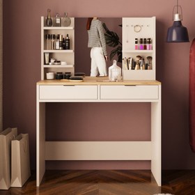 Resim Bimossa A50 Diena Çekmeceli Makyaj Masası - Meşe - Kumtaşı 