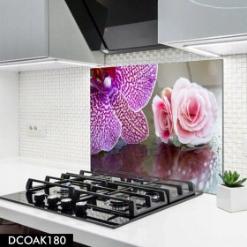 Resim Olinpa Cam Ocak Arkası Koruyucu | Çiçek Desenli 