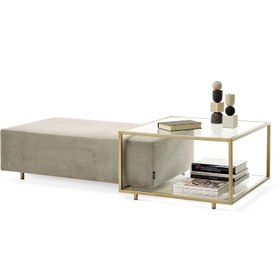 Resim Bellissimo Puflu Orta Sehpa Gold 