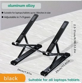 Resim Willowhaven Siyah 10-13 İnç Ayarlanabilir Alüminyum Dizüstü Bilgisayar Standı Taşınabilir Katlanır Çift Katmanlı Ofis Ve Ev Kullanımı 