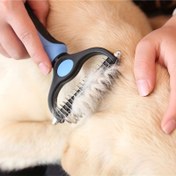 Resim Pet Fur Knot Cutter Köpek Bakım Dökülme Araçları Pet Kedi Saç Temizleme Tarak Fırça Çift Taraflı Pet Ürünleri Tarak Köpek için 