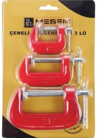 Resim Meşem Mengene 3 Lü Set -çeneli G Tipi 