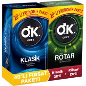 Resim Okey Prezervatif 40'lı Klasik ve Rötar Çeşitleri Ekstra Güvenli ve Konforlu 