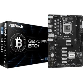 Resim ASROCK Q270 Pro Btc+ 1 Pcıe 3.0 X16 12 Pcıe 3.0 X1 Ddr4 1151pin Mining Anakart 