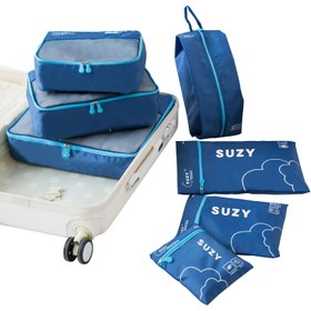 Resim 7 adet SUZY Seyahat Düzenleyici Çantalar - Dayanıklı Polyester, Ayakkabılar, Giysiler ve Aksesuarlar için Çoklu Bölme Torbalar, Elde Yıkanabilir, Seyahat Gereksinimleri Düzenleyici|Minimalist Tarz|Dayanıklı Kumaş, Ayakkabı Düzenleyici Çantalar 