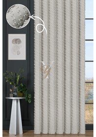 Resim Linda Fon Perde V-6001-s Krem Simli Krem 