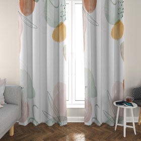 Resim Halı Vagonu HV158 Bohem Desenli Çocuk Odası Kadife Kumaş Fon Perde - 140x280 / Çift Kanat 