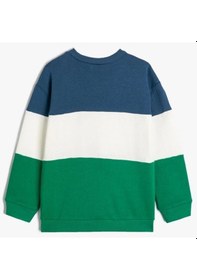 Resim Koton Erkek Bebek Sweatshirt Uzun Kollu Renk Bloklu Pamuklu 001 