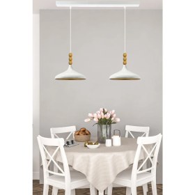 Resim Woodhub Ikili Champion Beyaz Sarkıt Lamba Yemek Masası Oturma Odası Mutfak Salon Otel Café 