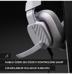 Resim Logitech Astro A10 Kablolu Bilgisayar İçin Oyuncu Kulaklığı, Gri 