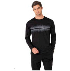 Resim Pierre Cardin 6102 Erkek Uzun Kollu Bisiklet Yaka Pijama Takımı-siyah-siyah-2xl Çok Renkli 