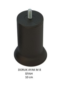 Resim Doruk Ayak, Cıvatalı Baza Koltuk Dolap Ayağı, Metal, Siyah, M8, 10 Cm Siyah 