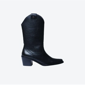 Resim Negre Bot Kadın Ubeda Toni Pons Leather Cowboy Ankle Boots Wıth Heel Siyah 