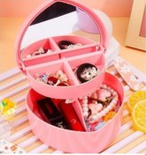 Resim Trendooze Yüzük Trend Tasarımlı Takı Saklama Pembe Organizeri Makyaj Kutusu Kolye Kalp Aynalı 3b Sm 