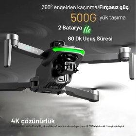 Resim Piha S155 Drone 3 Axis Gimbal 2 Batarya Ile 60 Dakika Uçuş Süresi Beni Takip Et Modu 4K Hd Kamera ve Lazerli Engelden Kaçınma Modu 