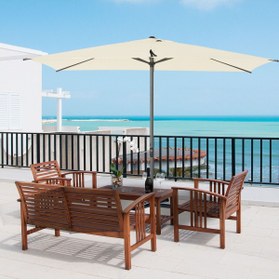 Resim Magnotto Büyük Şemsiye Teras Bahçe Villa Havuz Cafe Lokanta Restoran Kare Güneş Şemsiyesi Dış Mekan Güneşlik 