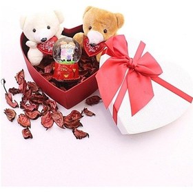 Resim Sevgiliye Mini Ayıcıklar Ve Sevgililer Kar Küresi Dekoratif Sevgiliye Eşe Sürpriz Hediye Kar Küresi 