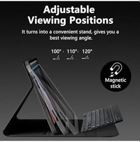 Resim Fogy İpad Air 11 Inç M2 Çipli 6.Nesil 2024 Case ile Uyumlu Bluetooth Türkçe Q Klavyeli Kılıfı, Siyah 