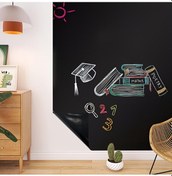 Resim Beyaz 1 Adet Kendinden Yapışkanlı Yazı Tahtası Duvar Etiketi, Yazı Tahtası Etiketi, Kalınlaşmış Yazı Tahtası Çıkartmaları 45 150cm Beyaz 