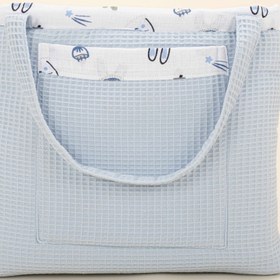 Resim Bebek Bakım Çantası - Bebe Mavi Petek - Mavi Kedi 