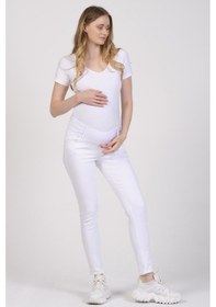 Resim Busa Hamile Alt Karın Destekli Skinny Kot Pantolon Beyaz-beyaz 