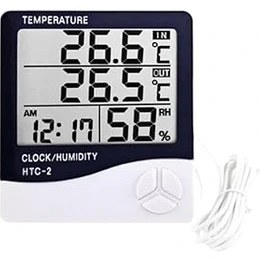 Resim Lidyahan Store Dijital Termometre Saat Nem ve Sıcaklık Ölçer Iç Dış Mekan 