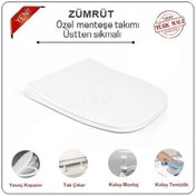 Resim Nkp Slim Kare Yavaş Kapanır Klozet Kapağı Zümrüt 