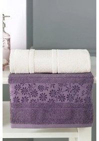 Resim Özdilek Blesso Aile Bornoz Seti 5 Parça Mürdüm-krem Çok Renkli 