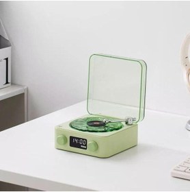 Resim AET Retro Pikap Plak Çalar Hoparlör Şarjlı Kablosuz Okyanus Dalgası Projektör Gece Lambası Bluetooth hop 