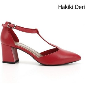 Resim Gönderi R Kadın Kırmızı Antik Bilekten Bağlı Orta Topuklu Hakiki Deri Ayakkabı Gdza13424182 Kırmızı 