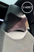 Resim dizaynpark Siyah Simli Boyun Yastığı 2 Adet 