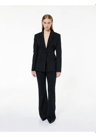 Resim Koton Slim Fit Düğmeli Geniş Yaka Kadın Blazer Ceket 6wak50081uw Siyah 