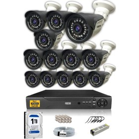 Resim IDS 13 Kameralı Set - 5 Mp Sony Lensli Full HD Gece Görüşlü Güvenlik Kamerası Sistemi - Cepten İzle 