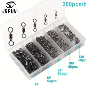 Resim JSFUN 250 Adet/Kutu Balıkçılık Namlu Dönerleri Seti Tuzlu Su Tatlı Su Balıkçılığı İçin Rulmanlı Mandal Bağlantısı 