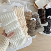 Resim 4'lü Paket Dikey Çorap Kılıfları Kadınlar İçin, Sonbahar ve Kış Stili, Çift İğne Kore Modası Diz Üstü Çoraplar, JK Uzun Tüp Çoraplar, Çok Yönlü Japon Tarzı Baldır Örtüleri 